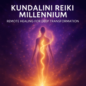 Kundalini Reiki Millennium Distant Healing energy session artwork – glowing figure in cosmic light